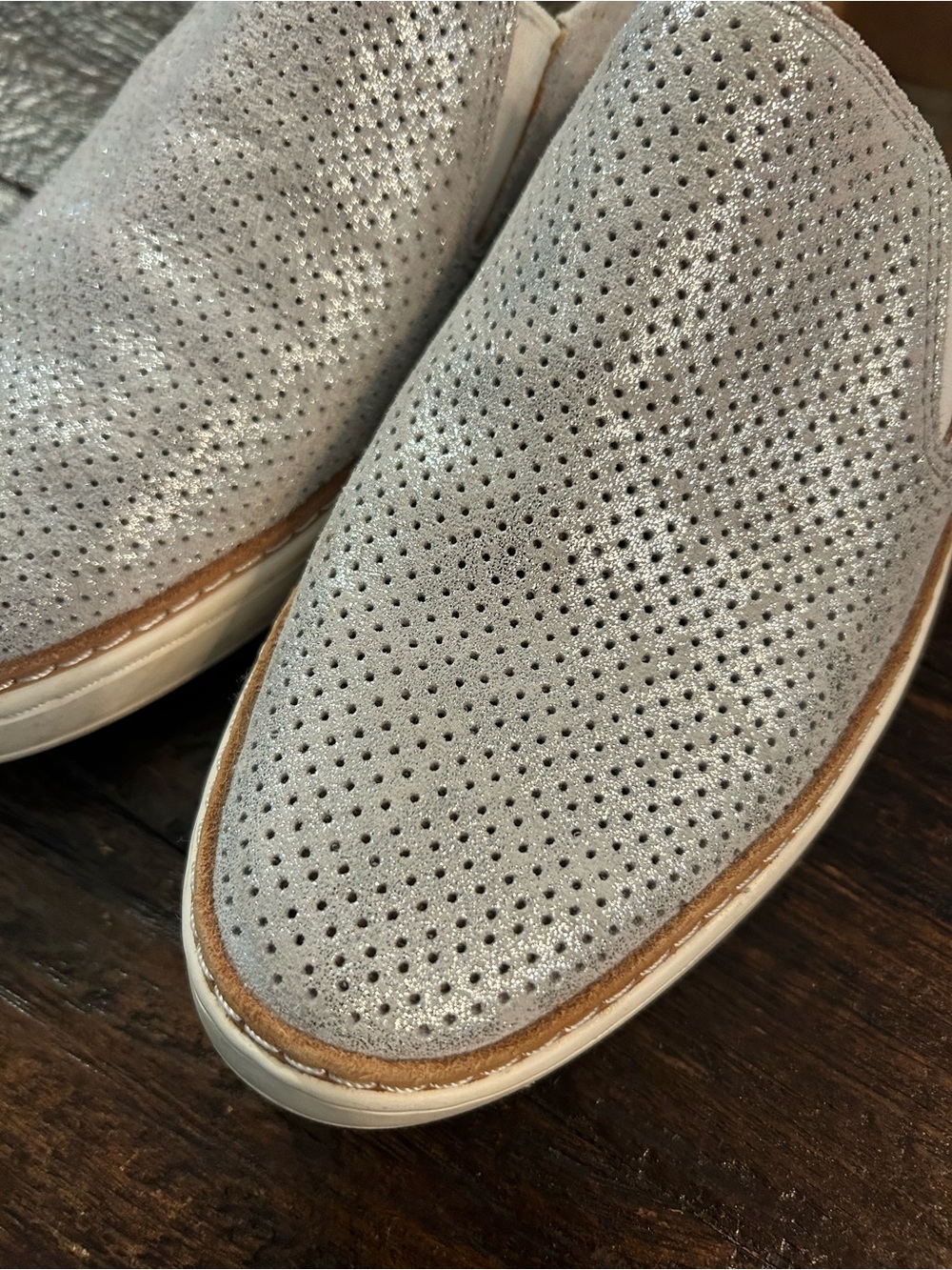 UGG Adley Perforated Stardust Slip-On Sneakers in Light Gray/Tan - Picture 5 of 6